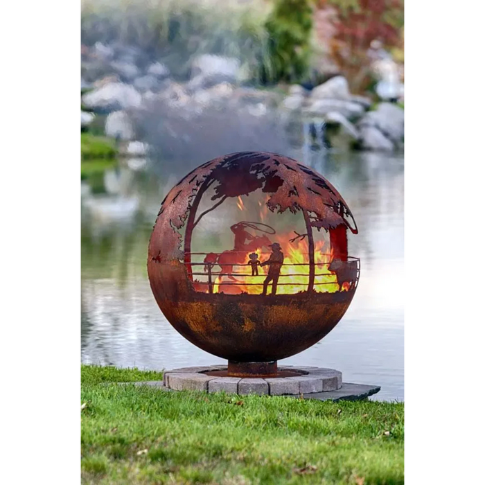 The Fire Pit Gallery Round Up 37"Ranch Sphere Flat Steel Base 7010025-37F