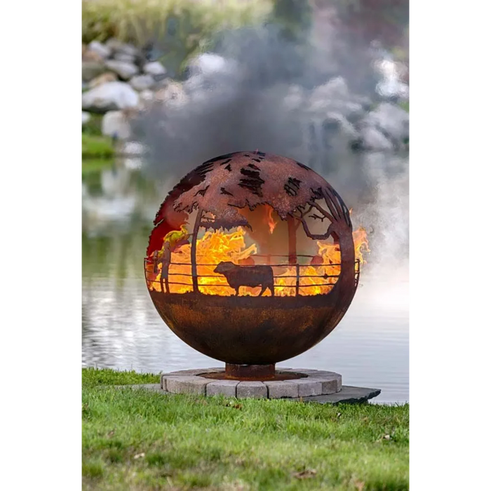 The Fire Pit Gallery Round Up 37"Ranch Sphere Flat Steel Base 7010025-37F