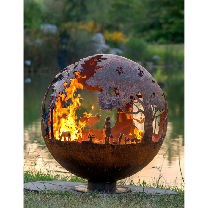 The Fire Pit Gallery Appel Crisp Farms 37" Farm Sphere Craggy Tree Base 7010033-37D