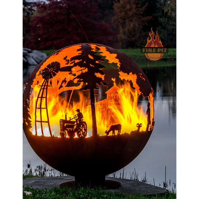 The Fire Pit Gallery Appel Crisp Farms 37" Farm Sphere Craggy Tree Base 7010033-37D