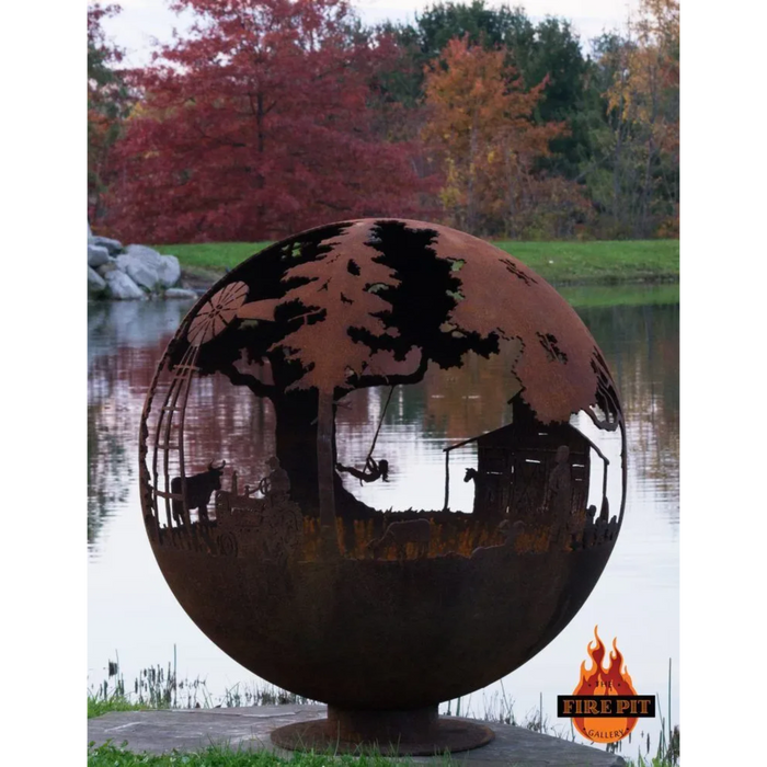 The Fire Pit Gallery Appel Crisp Farms 37" Farm Sphere Craggy Tree Base 7010033-37D