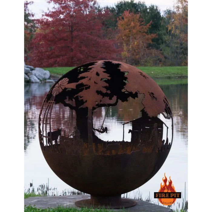 The Fire Pit Gallery Appel Crisp Farms 37" Farm Sphere Flat Steel Base 7010033-37F