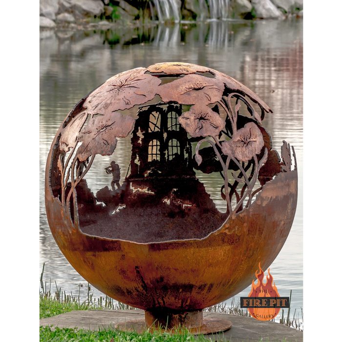 The Fire Pit Gallery Lest We Forget 37" Sphere Flat Steel Base 7010040-37F