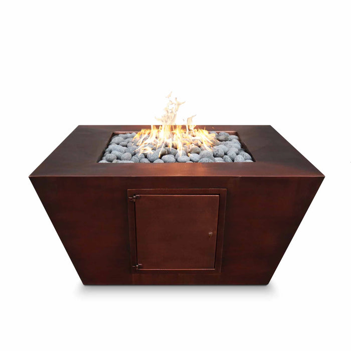 The Outdoor Plus Square Redan Fire Pit 48" Copper, Match Lit with Flame Sense OPT-SQ48CPMFSML