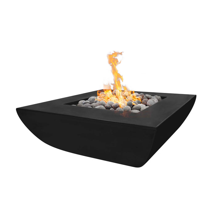 The Outdoor Plus Square Avalon Fire Pit 42" GFRC Concrete, Spark Ignition with Flame Sense OPT-AVWLFP4242FSEN
