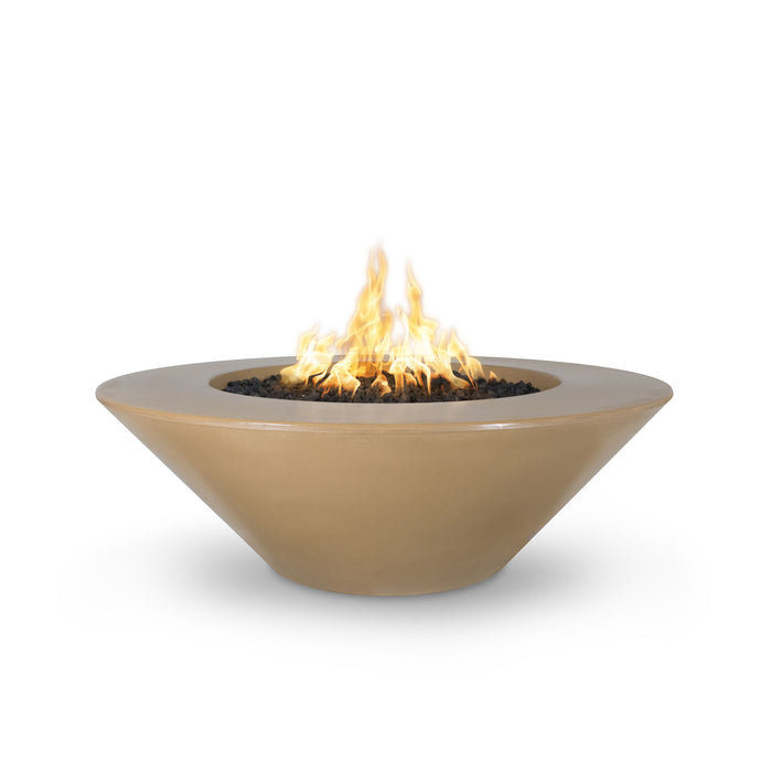 The Outdoor Plus Round Cazo Fire Pit 60" GFRC Concrete, Plug & Play Electronic Ignition OPT-CZ60EKIT