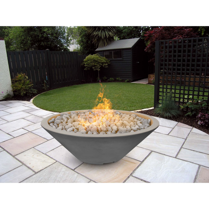 The Outdoor Plus Round Cazo Fire Pit 48" GFRC Concrete, Low Voltage Electronic Ignition OPT-CZNL48E12V
