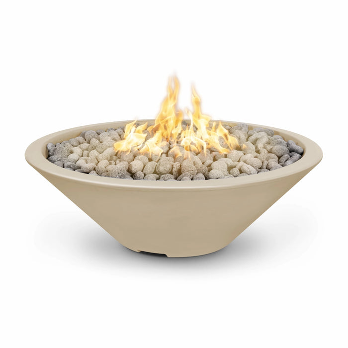 The Outdoor Plus Round Cazo Fire Pit 60" GFRC Concrete, Plug & Play Electronic Ignition OPT-CZNL60EKIT