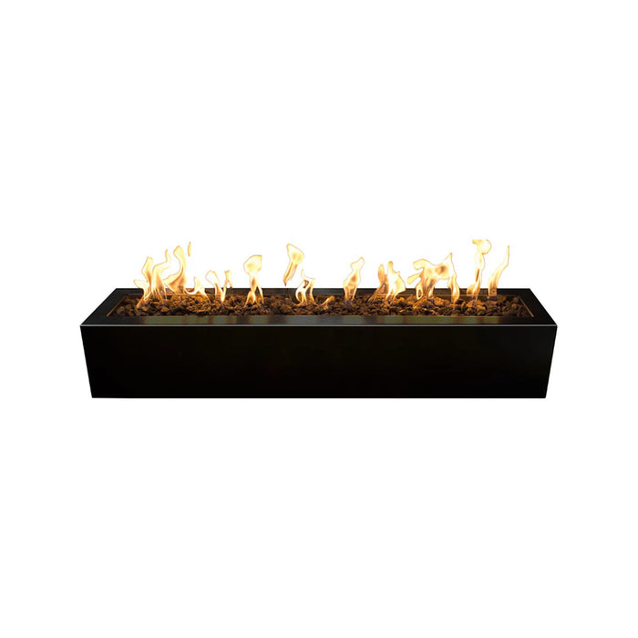 The Outdoor Plus Rectangular Eaves Fire Pit 60" Powder Coated Metal, Plug & Play Electronic Ignition OPT-LBTPC60EKIT