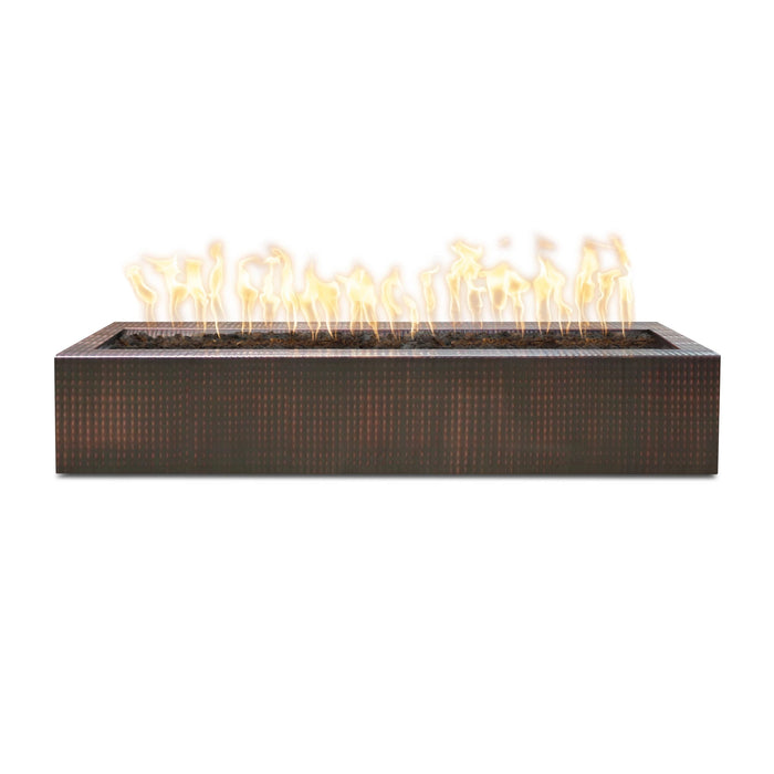 The Outdoor Plus Rectangular Eaves Fire Pit 48" Copper, Plug & Play Electronic Ignition OPT-LBTCPR48EKIT