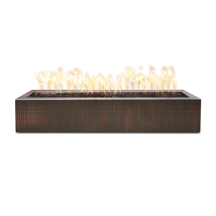 The Outdoor Plus Rectangular Eaves Fire Pit 72" Copper, Match Lit with Flame Sense OPT-LBTCPR72FSML