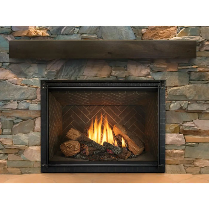 Heat & Glo 6KX 36" Direct Vent Gas Fireplace Top/Rear Vent with IntelliFire Touch ignition & Black Glass Liner & Birch Logs