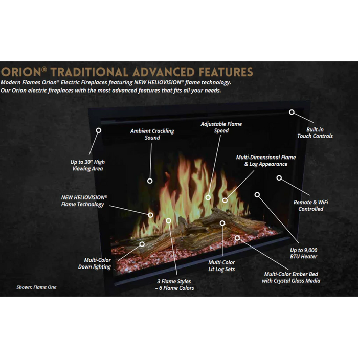 Modern Flames ORION Traditional Virtual Electric Fireplace 26"-54"