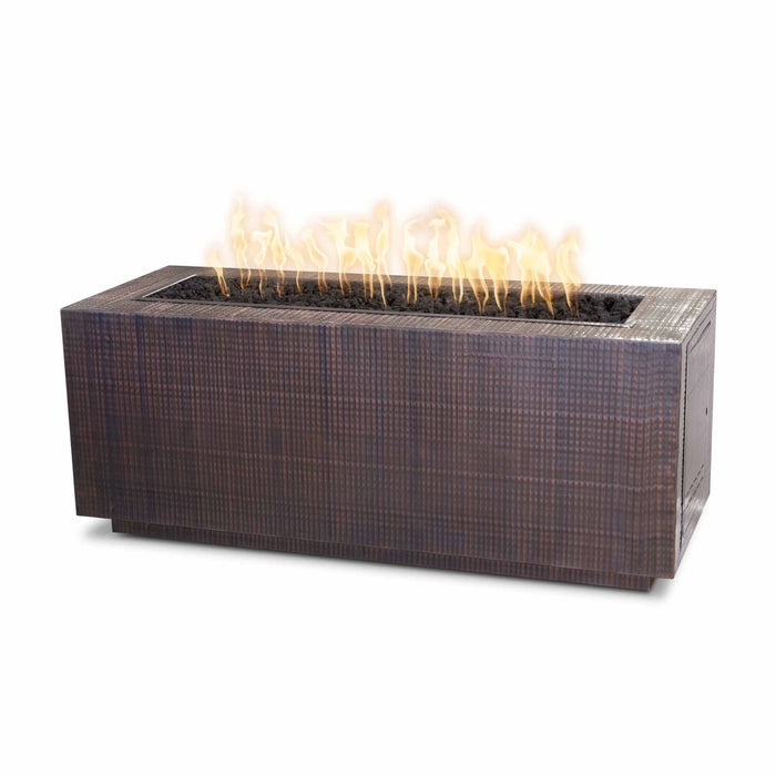 The Outdoor Plus Rectangular Pismo Fire Pit 84" Copper, Match Lit with Flame Sense OPT-CPRT8424FSML