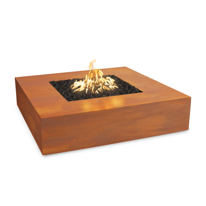 The Outdoor Plus Square Quad Fire Pit 42" Corten Steel, Plug & Play Electronic Ignition OPT-QDCS42EKIT