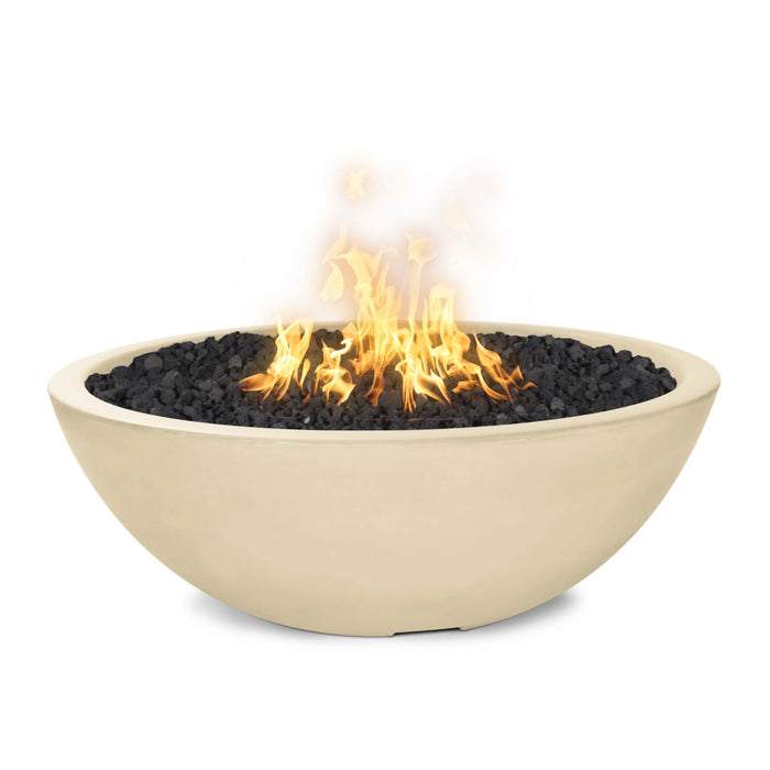 The Outdoor Plus Round Sedona Fire Pit 60" GFRC Concrete, Match Lit with Flame Sense OPT-SED60FSML
