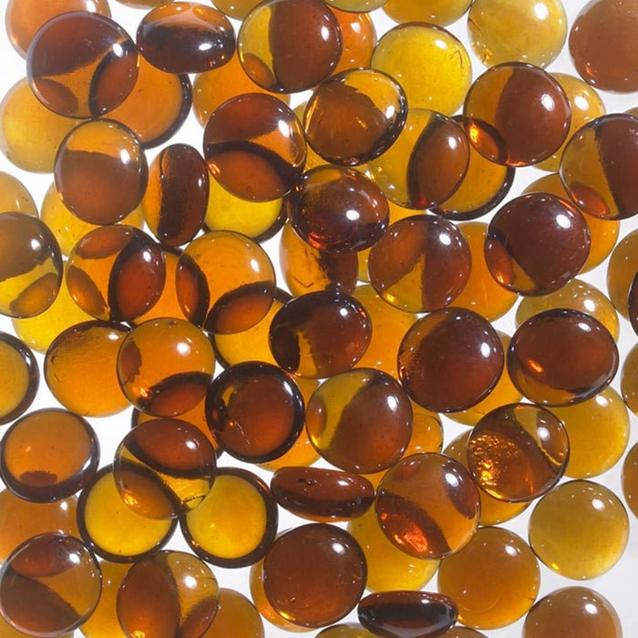 Superior Amber Smooth Glass Pebbles -  6.0 lb. Bag GP43A
